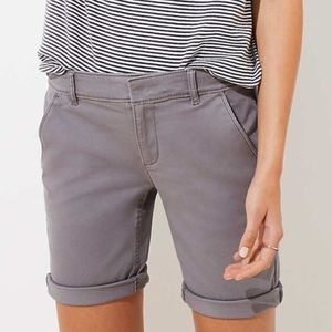 LOFT Bermuda Roll Shorts (Gray)